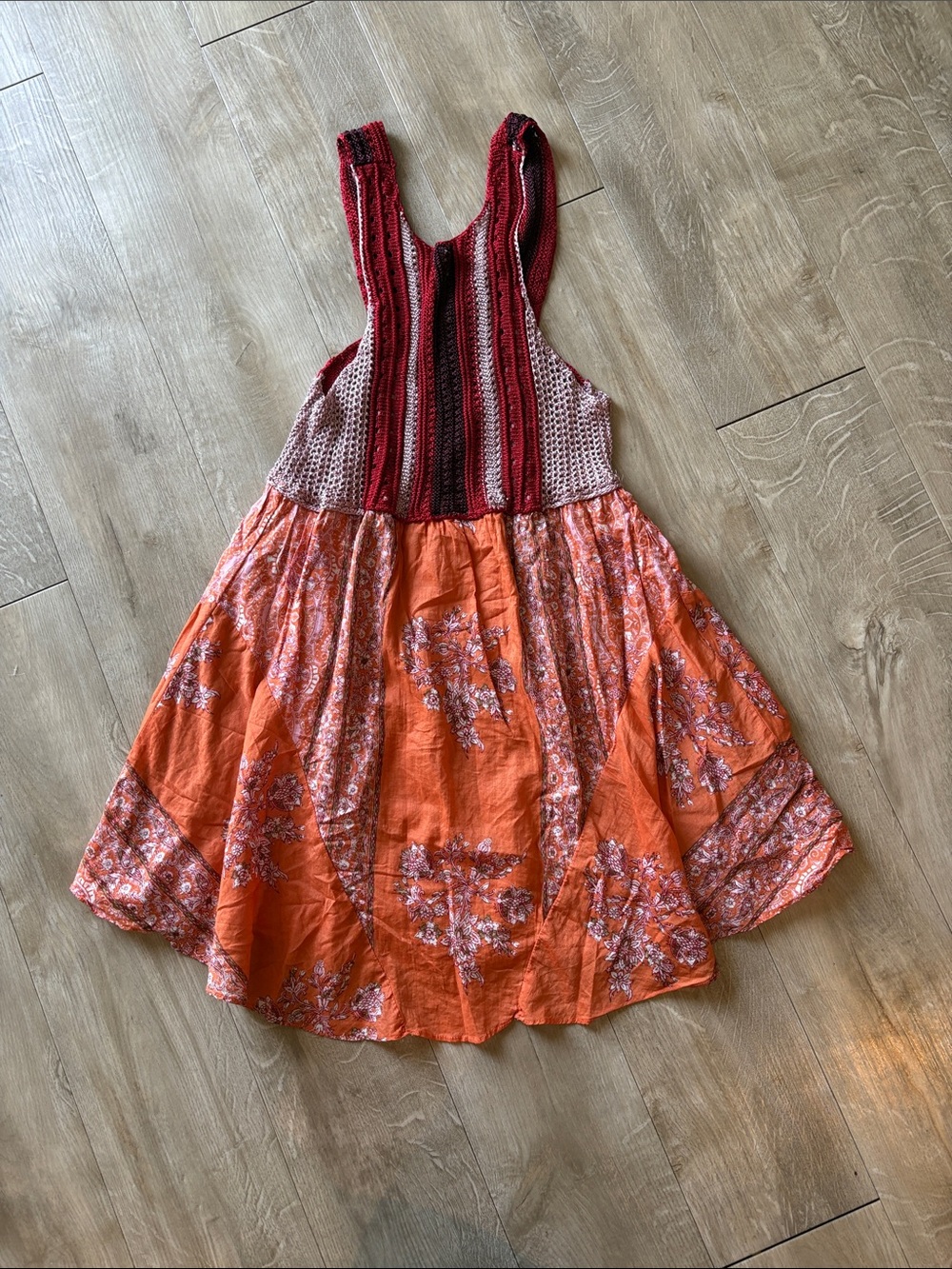 Free People Katie's Crochet Bodice Mini Dress Size Small Boho